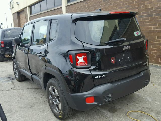 ZACCJBAT8GPD26745 - 2016 JEEP RENEGADE S BLACK photo 3