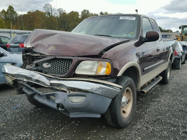 1FTRX18L5YNA80076 - 2000 FORD F150 BURGUNDY photo 2