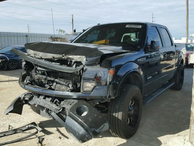 1FTFW1CT4EFA28165 - 2014 FORD F150 SUPER BLACK photo 2