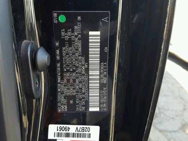 5TDZK23C49S229021 - 2009 TOYOTA SIENNA CE BLACK photo 10