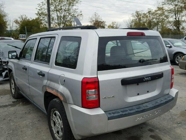 1J8FF28W18D766278 - 2008 JEEP PATRIOT SILVER photo 3