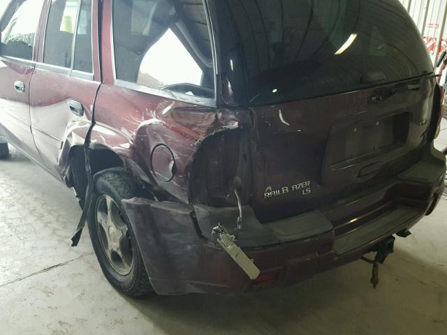 1GNDT13S762321131 - 2006 CHEVROLET TRAILBLAZE BURGUNDY photo 9