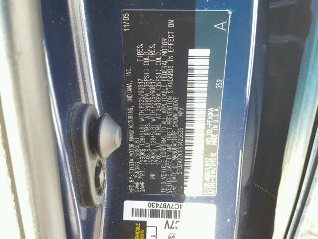 5TDZA22C06S425635 - 2006 TOYOTA SIENNA BLUE photo 10