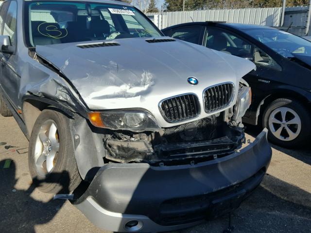 5UXFA53503LV96854 - 2003 BMW X5 SILVER photo 9