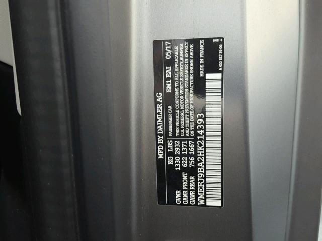 WMEFJ9BA2HK214393 - 2017 SMART FORTWO ELE 灰色 照片 10