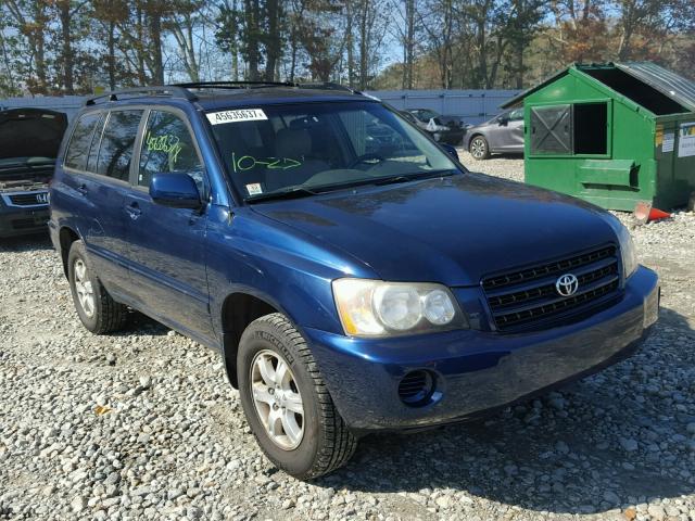 JTEHF21A010028589 - 2001 TOYOTA HIGHLANDER BLUE photo 1