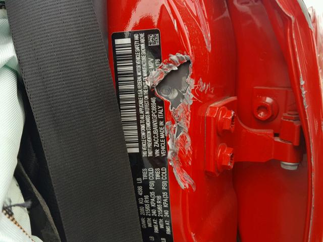 ZACCJBAWXGPC66946 - 2016 JEEP RENEGADE S RED photo 10