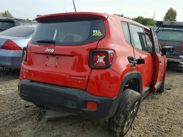 ZACCJBAWXGPC66946 - 2016 JEEP RENEGADE S RED photo 4