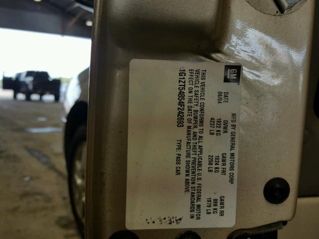 1G1ZT54854F242693 - 2004 CHEVROLET MALIBU LS Qızıl foto 10