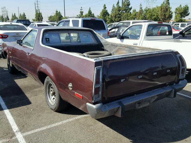 8H48S163998 - 1978 FORD RANCHERO BROWN photo 3