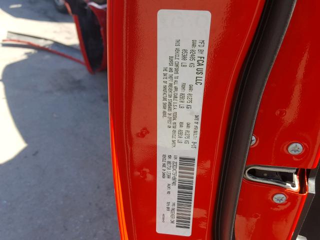2C3CDXCT5FH907481 - 2015 DODGE CHARGER R/ RED photo 10