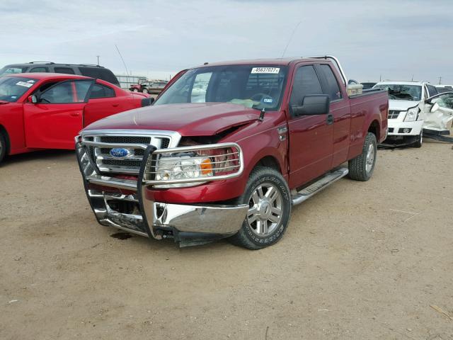 1FTRX12W07KD05992 - 2007 FORD F150 MAROON photo 2