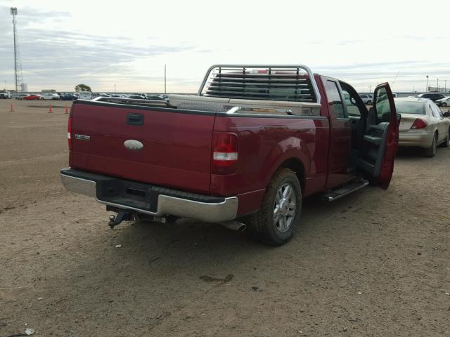 1FTRX12W07KD05992 - 2007 FORD F150 MAROON photo 4