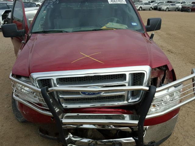 1FTRX12W07KD05992 - 2007 FORD F150 MAROON photo 7