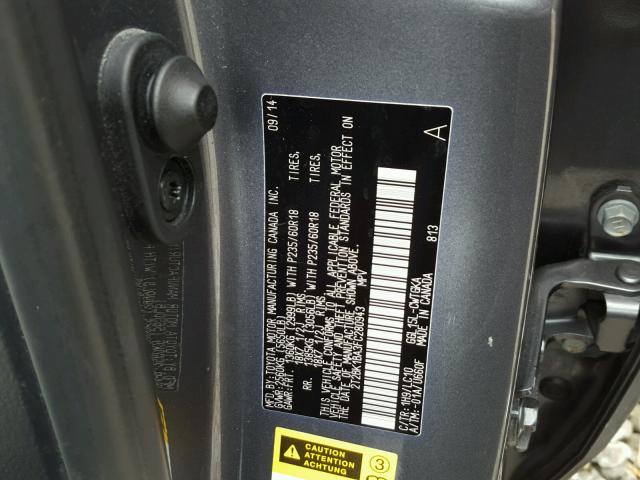 2T2BK1BA3FC280943 - 2015 LEXUS RX 350 GRAY photo 8