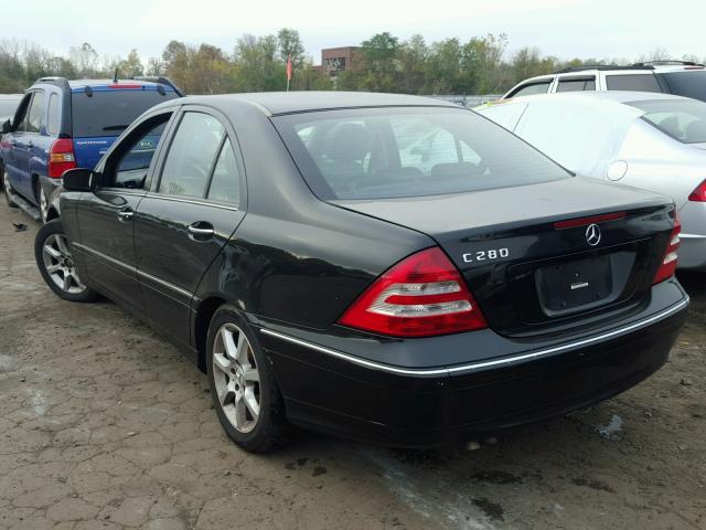 WDBRF54HX7A936679 - 2007 MERCEDES-BENZ C 280 BLACK photo 3