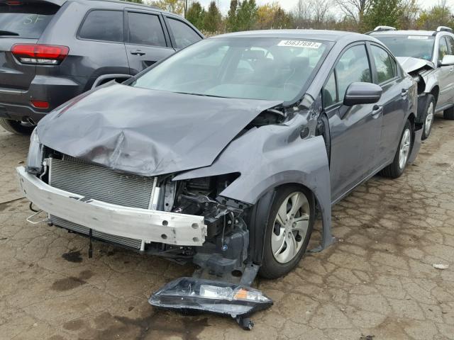 19XFB2F57EE000949 - 2014 HONDA CIVIC LX GRAY photo 2