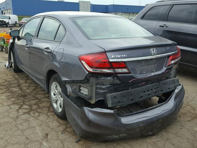 19XFB2F57EE000949 - 2014 HONDA CIVIC LX GRAY photo 3