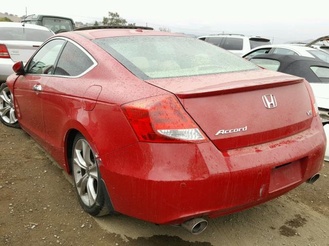 1HGCS2B84BA000930 - 2011 HONDA ACCORD EXL RED photo 3