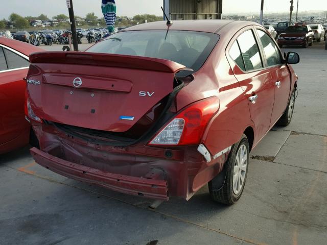 3N1CN7AP4DL880814 - 2013 NISSAN VERSA S RED photo 4