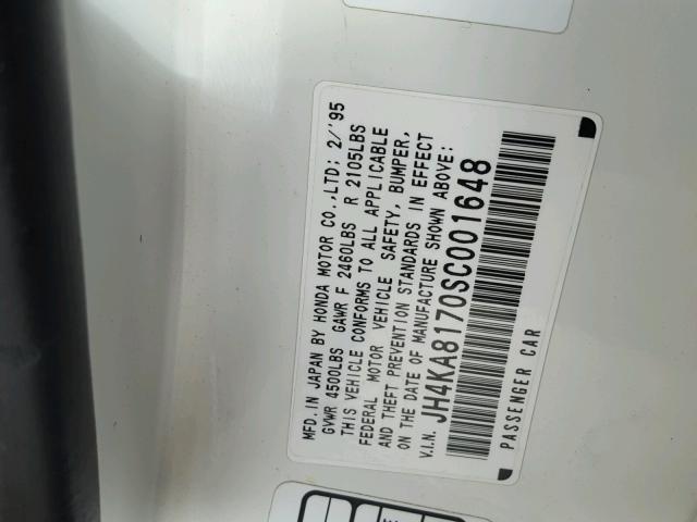 JH4KA8170SC001648 - 1995 ACURA LEGEND LS Ақ фото 10