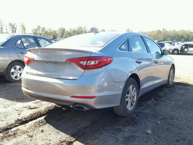 5NPE24AF9FH072840 - 2015 HYUNDAI SONATA SE SILVER photo 4