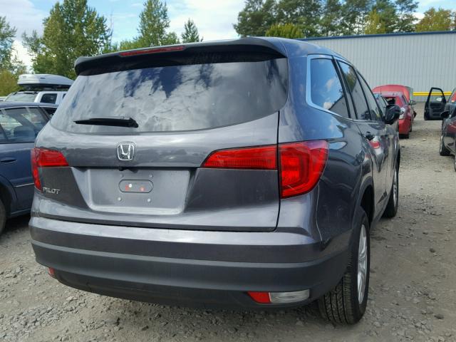 5FNYF5H15HB031141 - 2017 HONDA PILOT LX GRAY photo 4