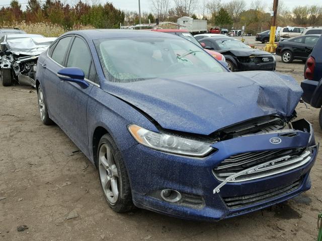 3FA6P0HR9DR111621 - 2013 FORD FUSION SE BLUE photo 1