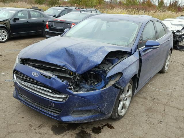 3FA6P0HR9DR111621 - 2013 FORD FUSION SE BLUE photo 2