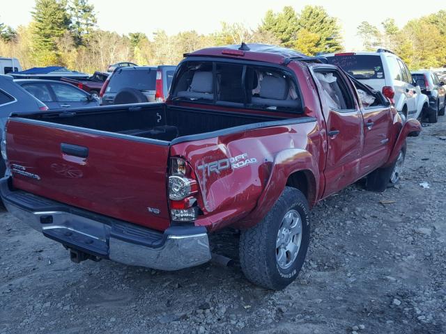 3TMLU4EN0FM168806 - 2015 TOYOTA TACOMA DOU RED photo 4