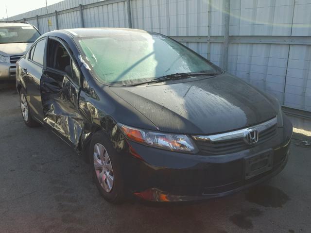 2HGFB2F52CH590691 - 2012 HONDA CIVIC LX BLACK photo 1