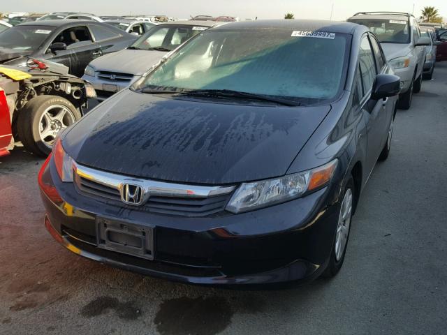 2HGFB2F52CH590691 - 2012 HONDA CIVIC LX BLACK photo 2