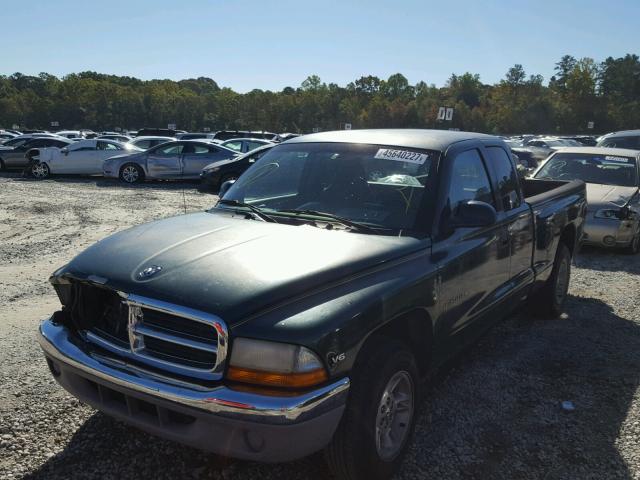 1B7GL22X8YS587270 - 2000 DODGE DAKOTA GREEN photo 2