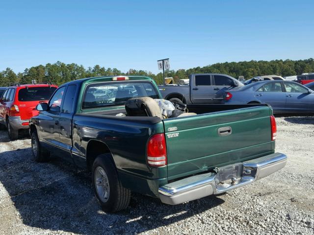 1B7GL22X8YS587270 - 2000 DODGE DAKOTA GREEN photo 3