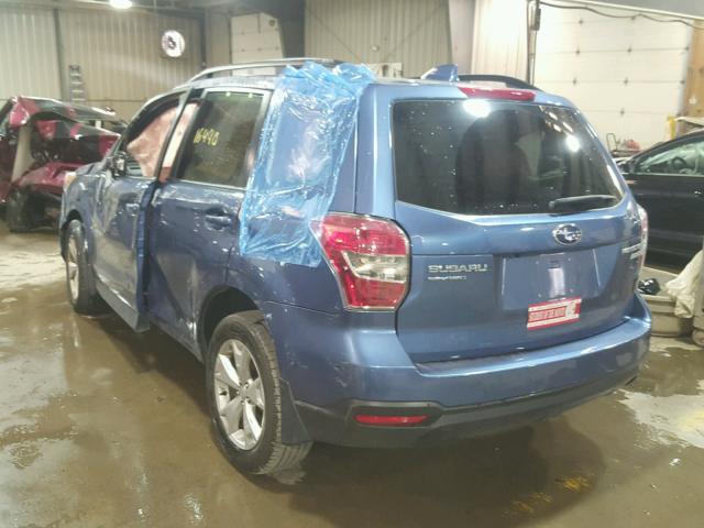 JF2SJADC1GH494432 - 2016 SUBARU FORESTER 2 BLUE photo 3