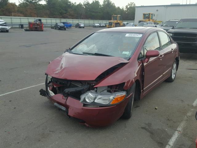 1HGFA16807L029065 - 2007 HONDA CIVIC EX BURGUNDY photo 2