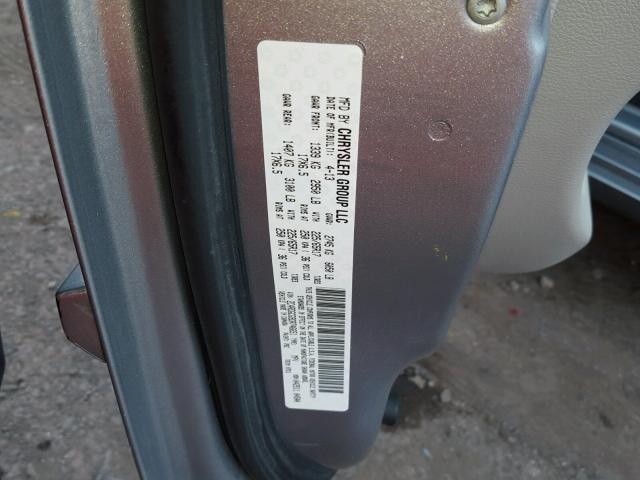 2C4RDGCG9DR746651 - 2013 DODGE GRAND CARA GRAY photo 10