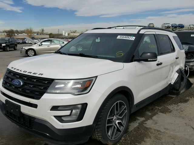 1FM5K8GT3GGA68739 - 2016 FORD EXPLORER WHITE photo 2