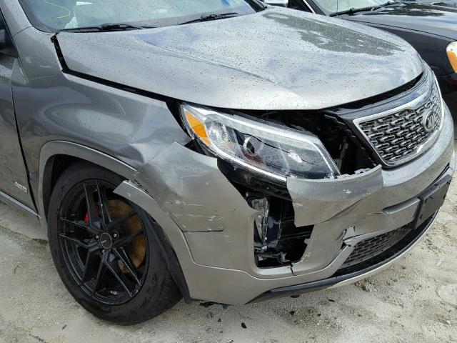 5XYKWDA77EG460400 - 2014 KIA SORENTO SX GRAY photo 9