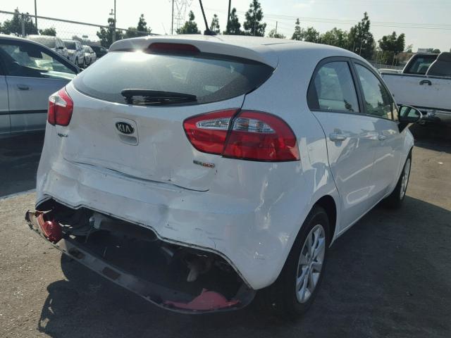 KNADN5A38E6410409 - 2014 KIA RIO EX WHITE photo 4