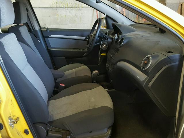 KL1TG66E99B387008 - 2009 CHEVROLET AVEO LT YELLOW photo 5