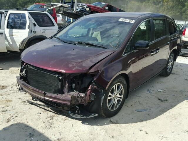 5FNRL5H41CB117076 - 2012 HONDA ODYSSEY EX MAROON photo 2