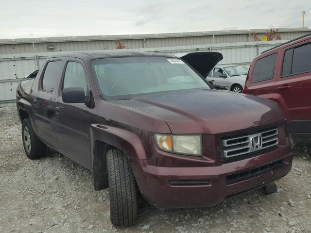 2HJYK16217H541457 - 2007 HONDA RIDGELINE MAROON photo 1