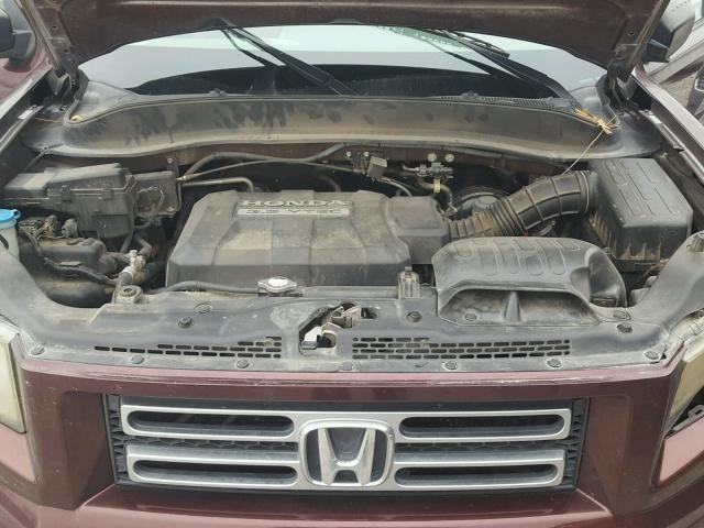 2HJYK16217H541457 - 2007 HONDA RIDGELINE MAROON photo 7