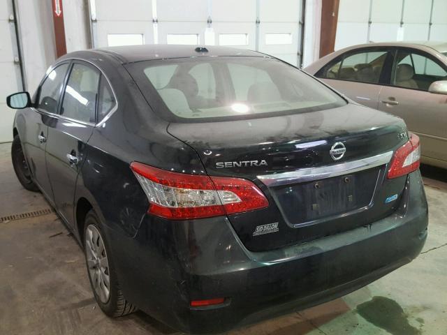 3N1AB7APXDL611071 - 2013 NISSAN SENTRA S BLACK photo 3