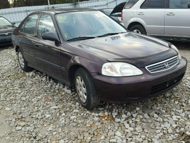 2HGEJ6612YH903930 - 2000 HONDA CIVIC BASE BURGUNDY photo 1
