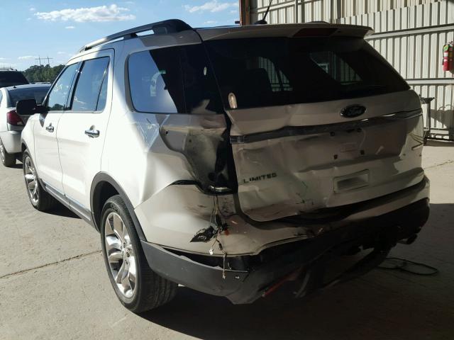 1FM5K7F83EGA85433 - 2014 FORD EXPLORER L WHITE photo 3