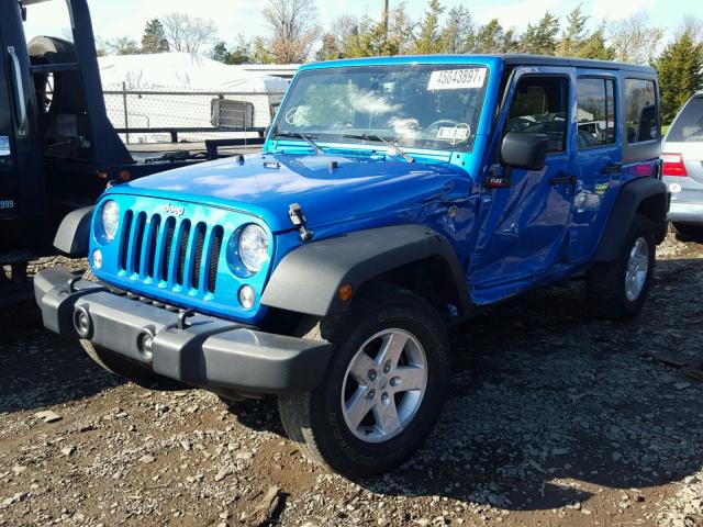 1C4BJWDG0GL120535 - 2016 JEEP WRANGLER U BLUE photo 2