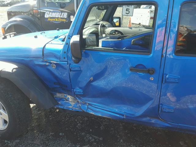 1C4BJWDG0GL120535 - 2016 JEEP WRANGLER U BLUE photo 9