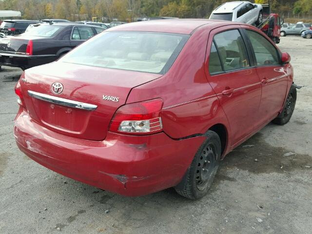 JTDBT903291309734 - 2009 TOYOTA YARIS RED photo 4